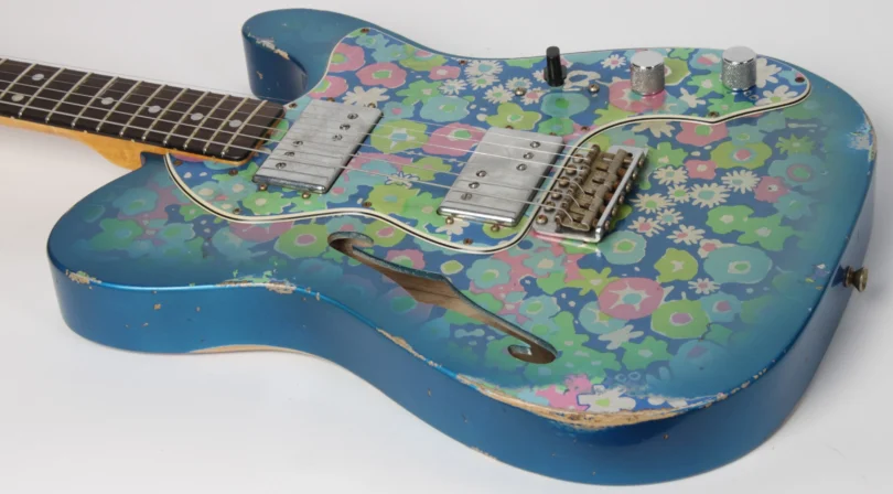 Fender Custom Shop Telecaster 1972 Thinline Ltd. Blue Flower Relic (near mint condition) – Bild 12